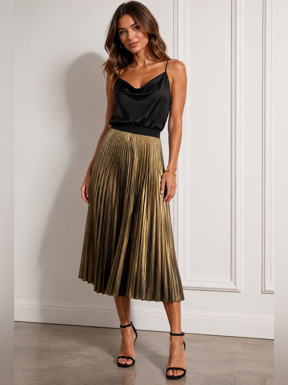 AMARYLLIS BRONZE PLEATED SKIRT Size XSmall New with tags